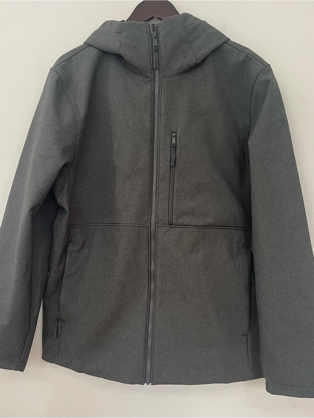 Quince Charcoal Gray Hooded Windbreaker Jacket - Picture 4 of 8